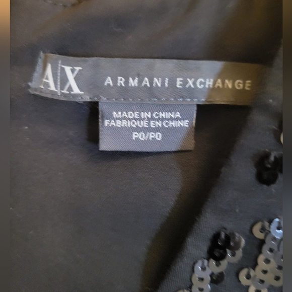Armani Exchange AX Black Sequin Petite Bodycon Dress - Picture 3 of 5